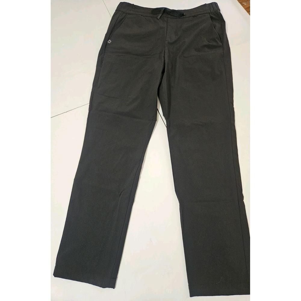 FIGS Technical Collection Straight-Leg Drawstring Mens Black FIONx Scrub Pants